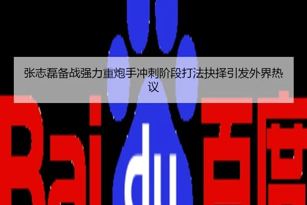 张志磊备战强力重炮手冲刺阶段打法抉择引发外界热议